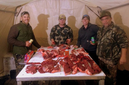 Clients after a successful Kodiak Sitka blacktail Deer Hunt