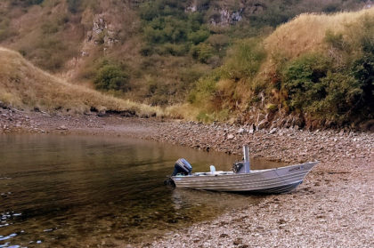 The skiff on the F/V Naknek Spirit provides hunt transportation to shore