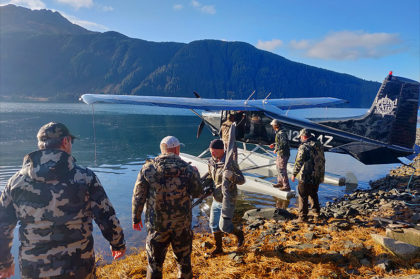 We use float planes to transport hunters in and out of the field.